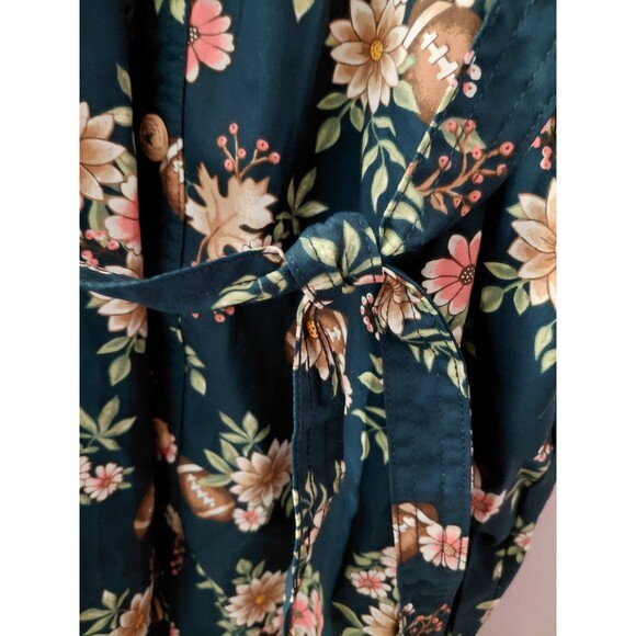 Zac Kids Girls Midnight Blue Floral Short Sleeve Smocked Dress Size 18(XXL) NWT - Picture 5 of 14